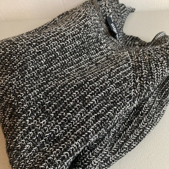 Ellen Tracy Slouchy Sweater Cotton Blend Herringbone Ragg High Low Overs… - Picture 7 of 10